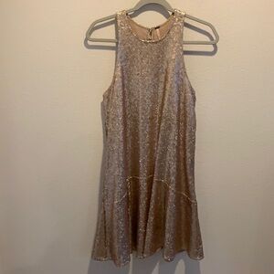 Free People Gold Shimmer Dress/Fully lined. size M​​​​​​​​​​​​​​​​​​​​